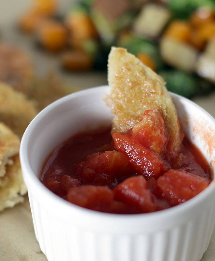 Farinata di ceci e caponatina di verdure rossa