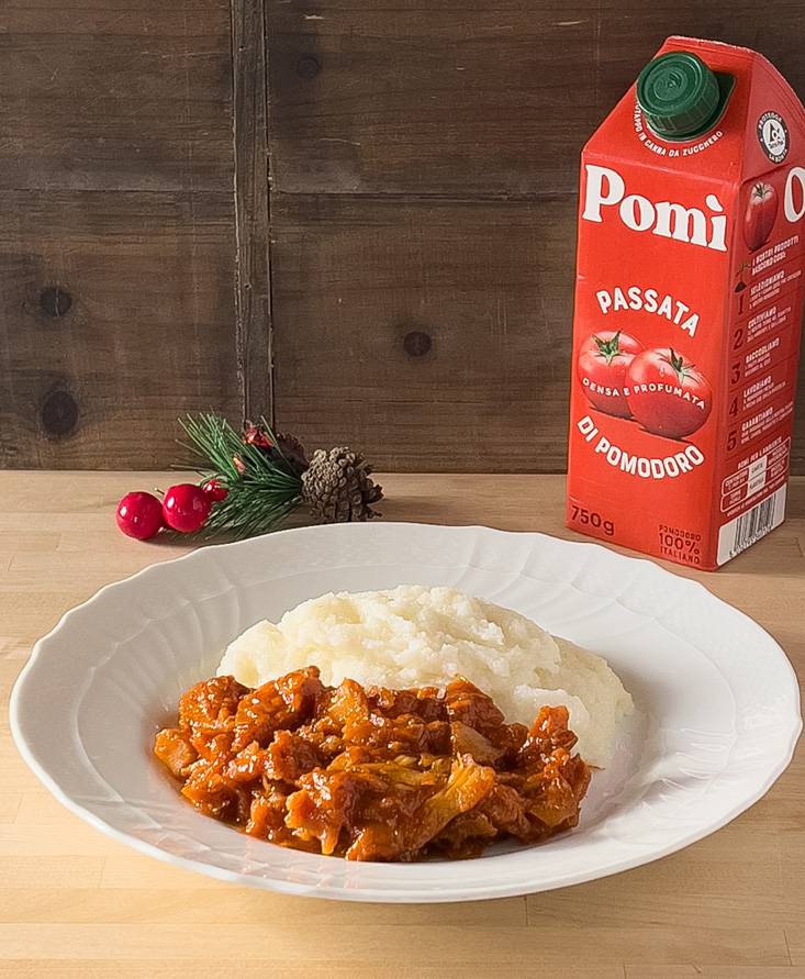 Baccalà in umido alla veneta con polenta