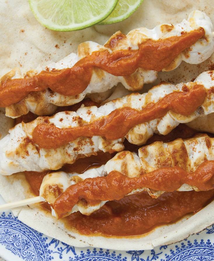 שיפודי עוף ברוטב חריימה