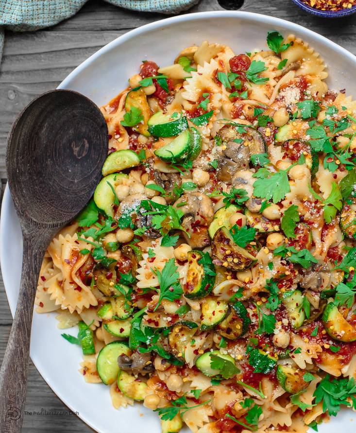 Zucchini Chickpea Farfalle