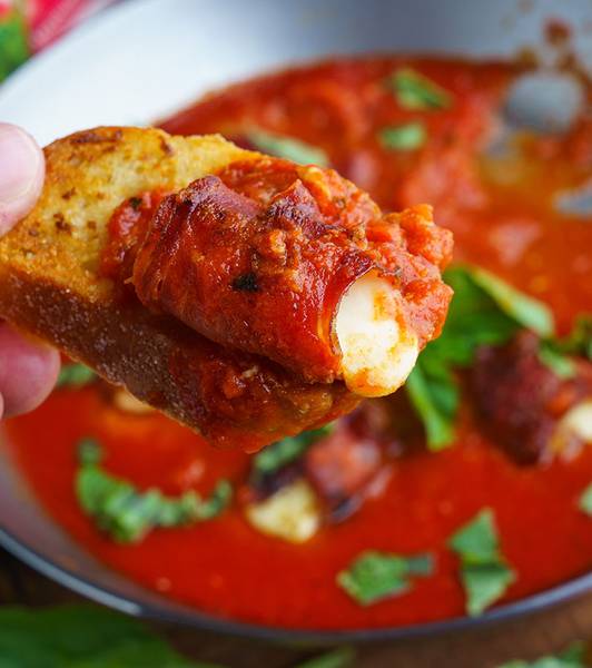 Bolas de Mozzarella Envueltas en Jamón