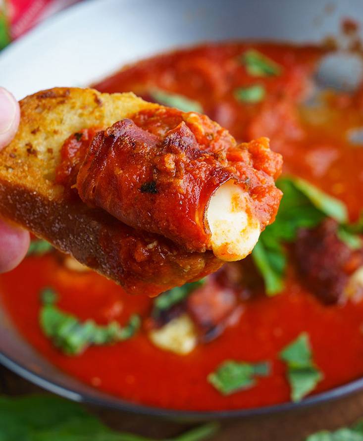 Bolas de Mozzarella Envueltas en Jamón