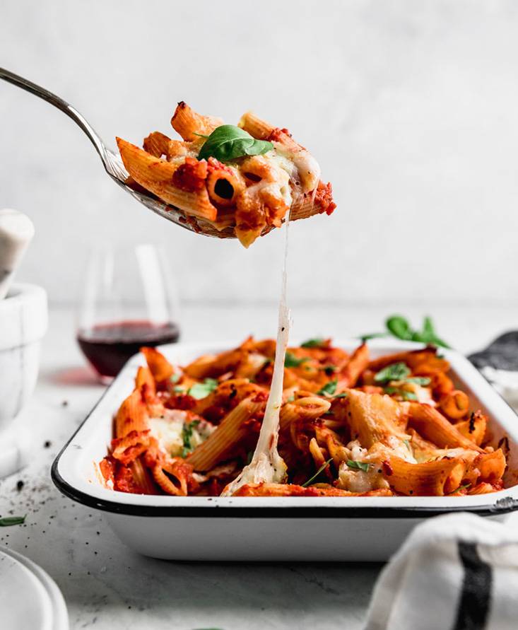 פסטה קפרזה אפויה בתנור