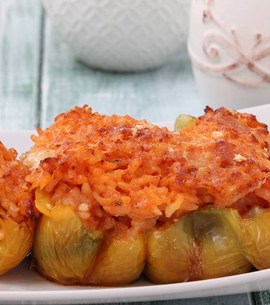 Peperoni ripieni di riso al gorgonzola