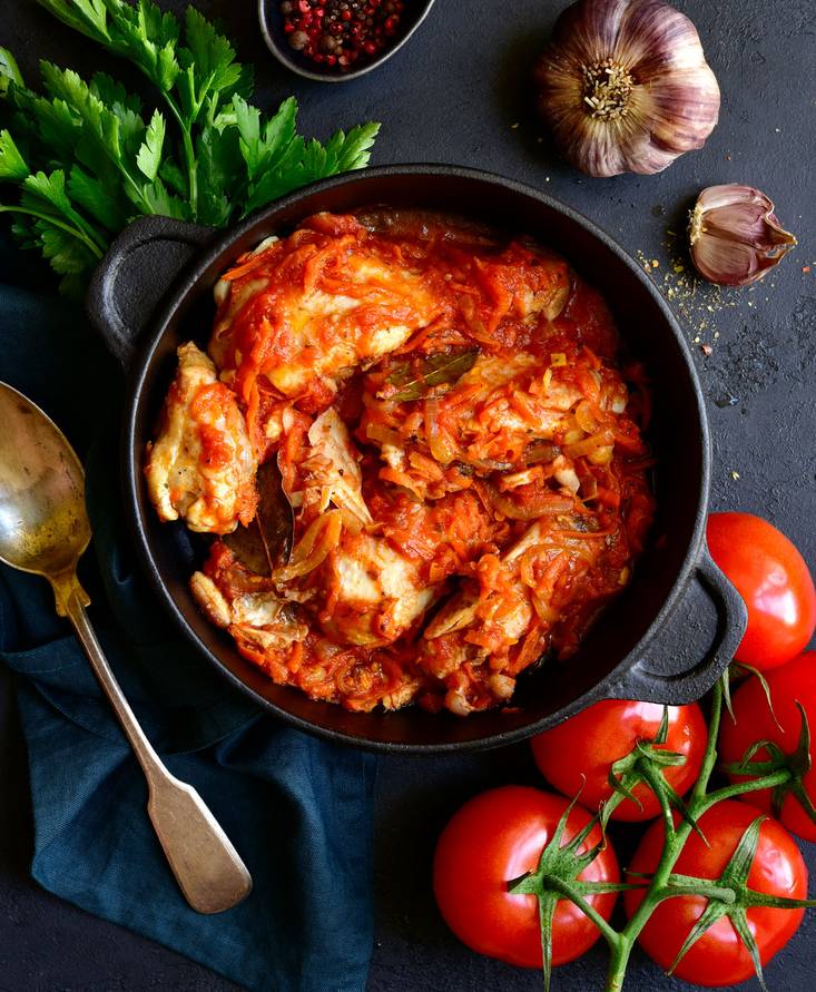 Курица с цветной капустой и каперсами