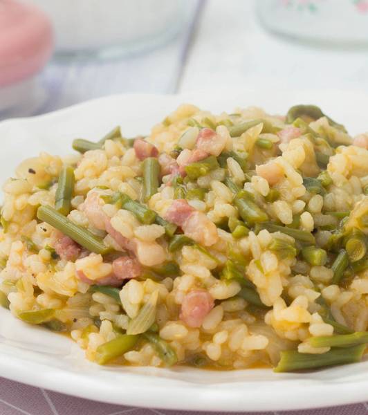 Risotto asparagi e pancetta