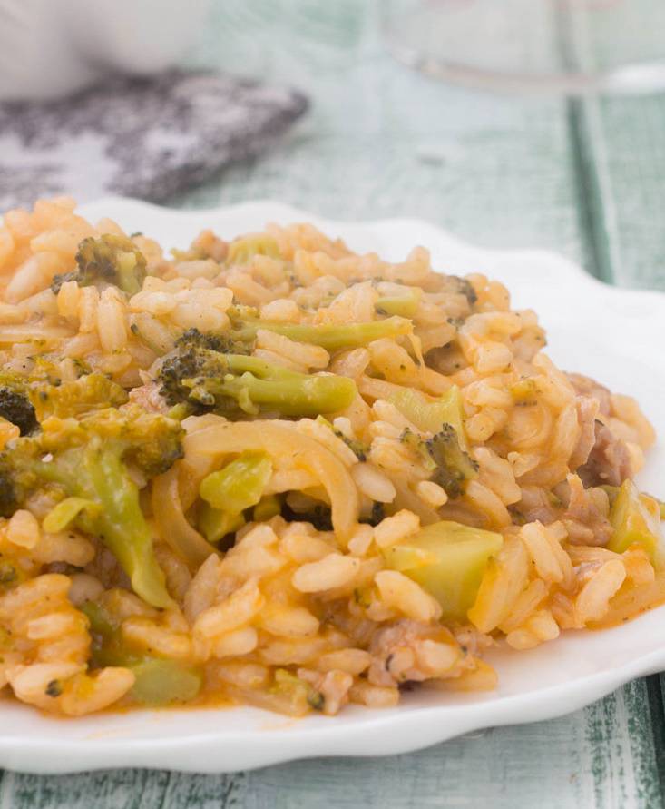 Risotto con broccoli e salsiccia Pomi Italia