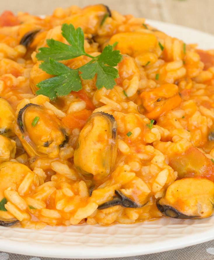 Risotto cozze e spumante