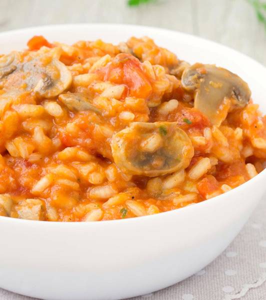 Risotto ai funghi e pomodoro