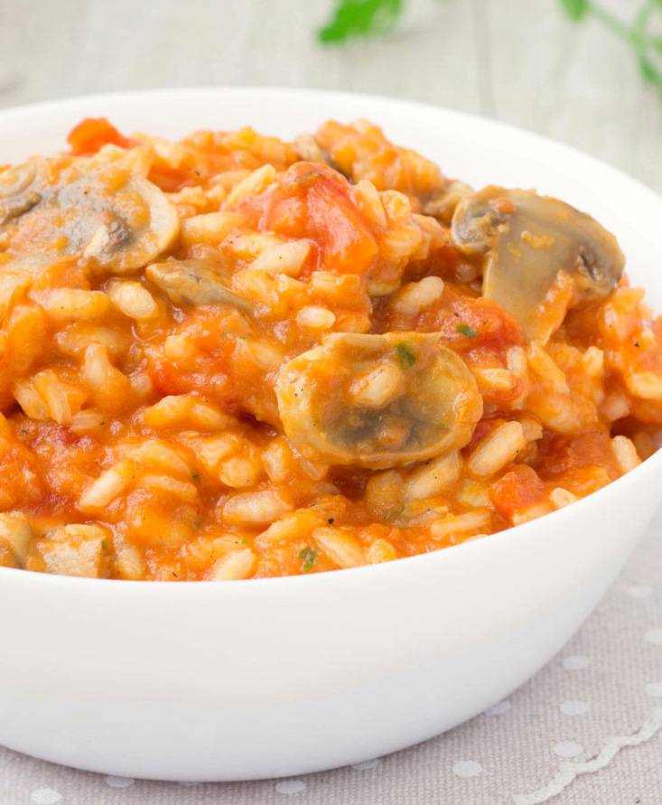 Risotto ai funghi e pomodoro