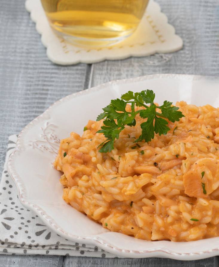 Risotto al salmone e pomodoro