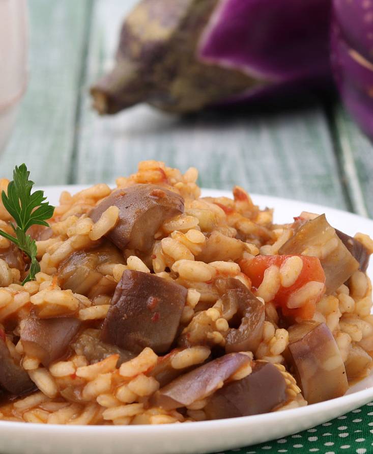 Risotto con melanzane e nduja