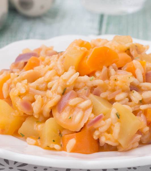 Risotto patate e carote