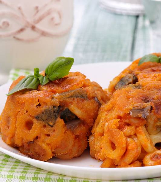 Timballi di anelletti alle verdure