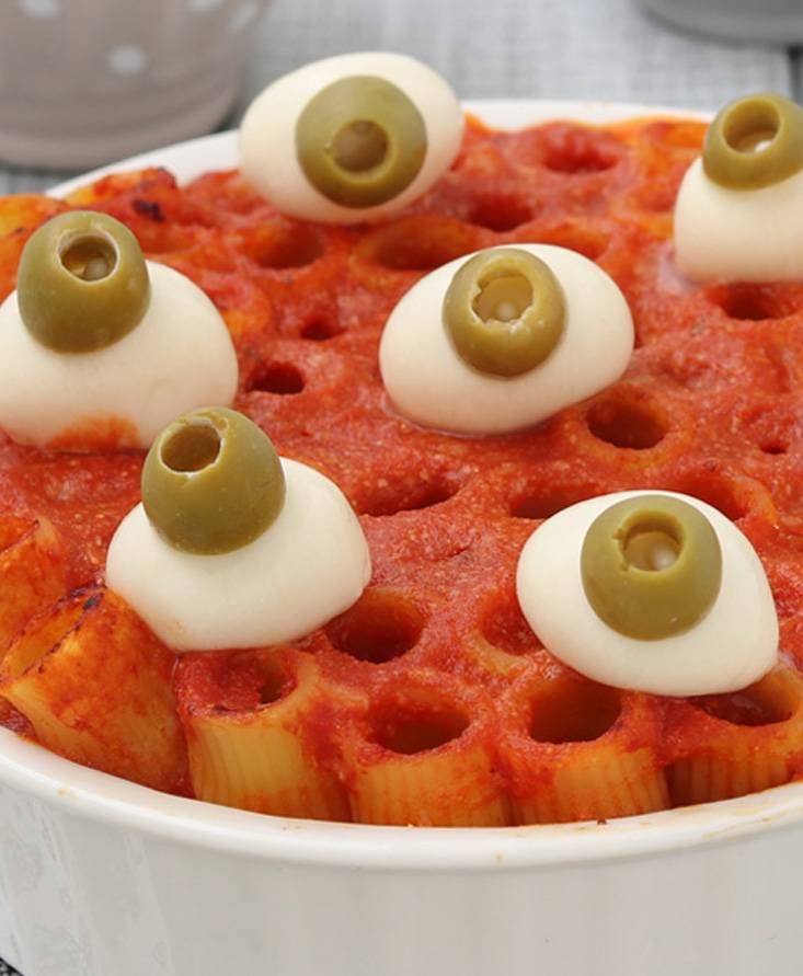 Timballo di maccheroni di halloween