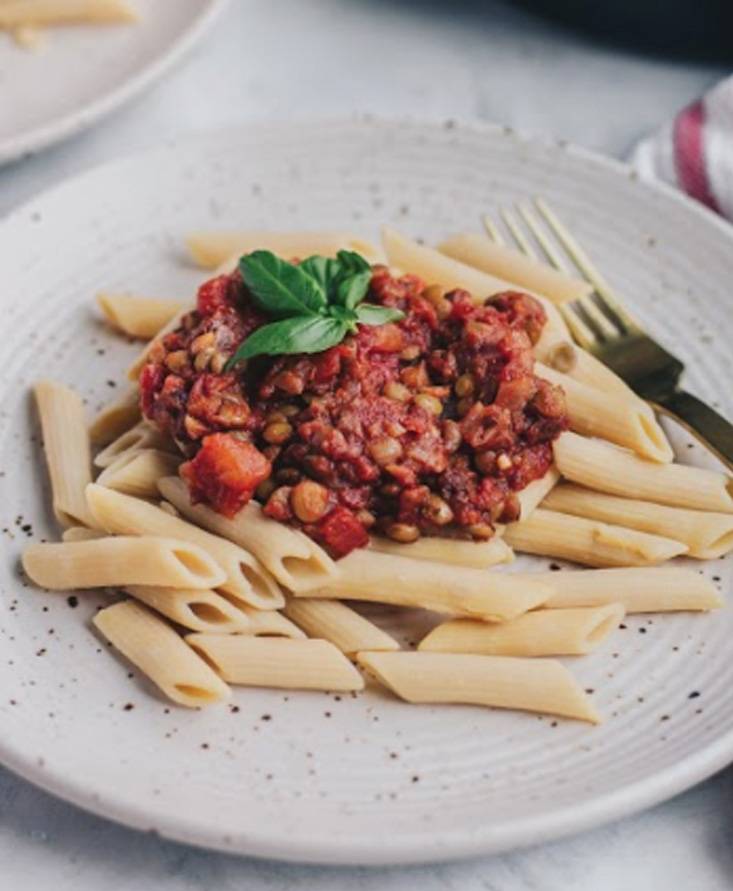 Boloñesa de lentejas vegana