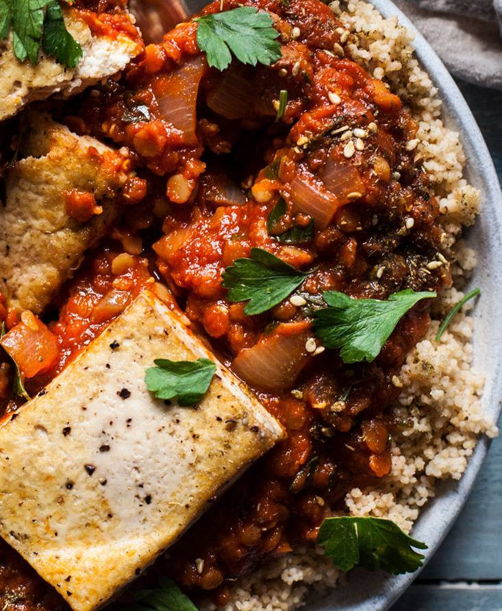 Vegan Tofu and Red Lentil Shakshuka