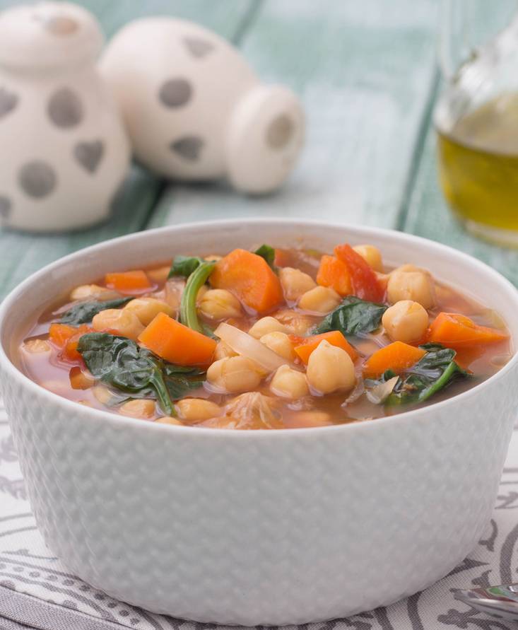 Zuppa di ceci e spinaci