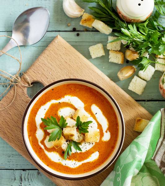 Томатный крем-суп с перцами