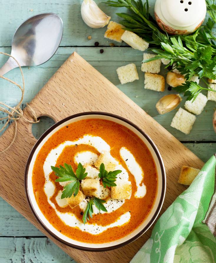 Томатный крем-суп с перцами