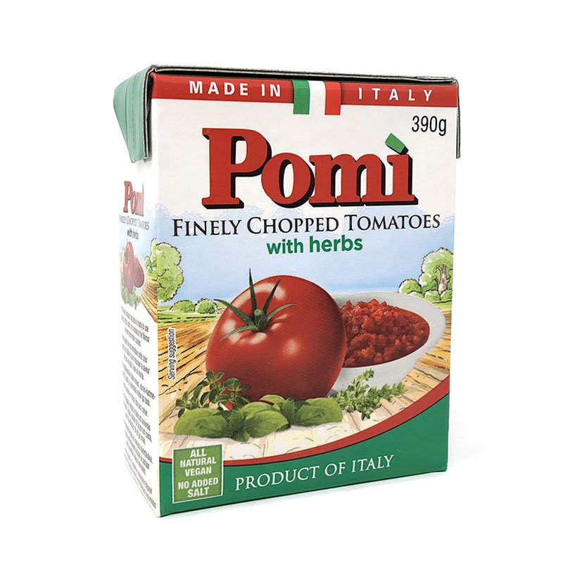 Pomì Finely chopped tomatoes with herbs
